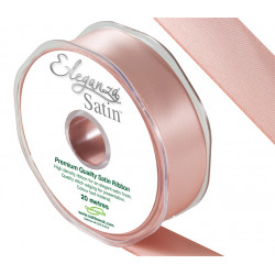 Rose Gold Eleganza Double Faced Satin Ribbon 25mm X 20m