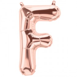 Rose Gold Letter F Shape 16" Pkt