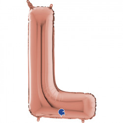 Rose Gold Letter L Shape 26" Pkt