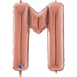 Rose Gold Letter M Shape 26" Pkt