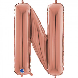 Rose Gold Letter N Shape 26" Pkt