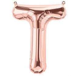 Rose Gold Letter T Shape 16" Pkt