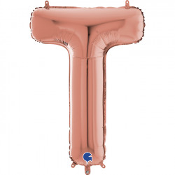 Rose Gold Letter T Shape 26" Pkt