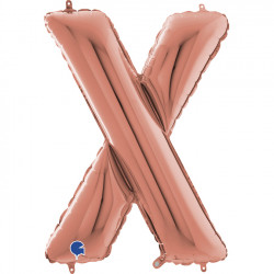 Rose Gold Letter X Shape 26" Pkt
