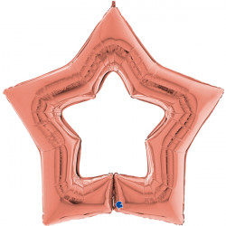 Rose Gold Linky Star 48" Grabo Pkt