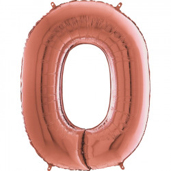 Rose Gold Number 0 Shape 26" Pkt