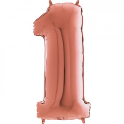 Rose Gold Number 1 Shape 26" Pkt