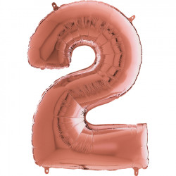 Rose Gold Number 2 Shape 26" Pkt