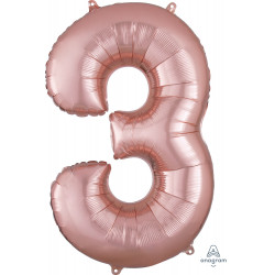 Rose Gold Number 3 Shape P50 Pkt (20" X 34")