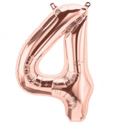 Rose Gold Number 4 Shape 16" Pkt
