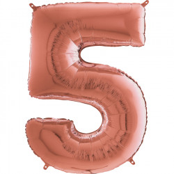 Rose Gold Number 5 Shape 26" Pkt