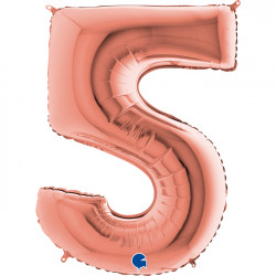 Rose Gold Number 5 Shape 40" Pkt
