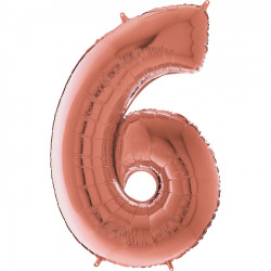 Rose Gold Number 6 Shape 26" Pkt