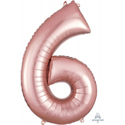 Rose Gold Number 6 Shape P50 Pkt (22" X 34")