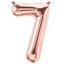 Rose Gold Number 7 Shape 16" Pkt