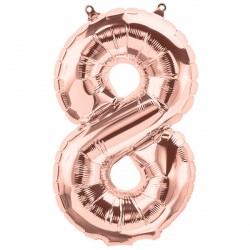 Rose Gold Number 8 Shape 16" Pkt
