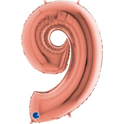 Rose Gold Number 9 Shape 40" Pkt