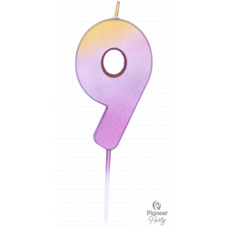 Rose Gold Ombre Number 9 Candle (yev)