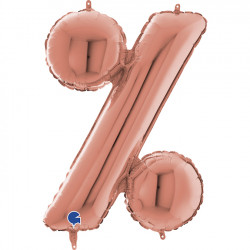 Rose Gold Symbol % Shape 26" Pkt