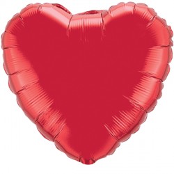 Ruby Red Heart 18" Flat Q Hj