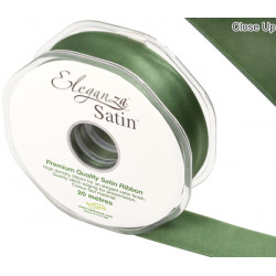 Sage Green Eleganza Double Faced Satin Ribbon 25mm X 20m