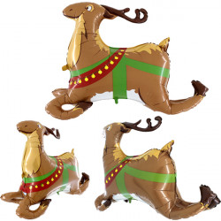 Santa Reindeer Linky 3d 46" Shape D6 Pkt