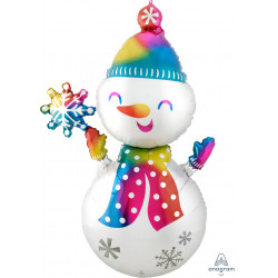 Satin Infused Snowman Multi Balloon Shape P70 Pkt (31" X 55")