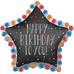 Satin Star Happy Birthday To You Shape P35 Pkt (34" X 32")
