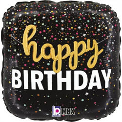 Script Confetti Birthday Grabo 18" Pkt