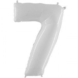 Shiny White Number 7 Shape 40" Pkt