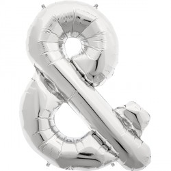 Silver Ampersand & Shape 34" Pkt