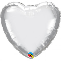 Silver Chrome Heart 18" Flat Q Hj
