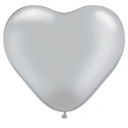 Silver Heart 6" Metallic (100ct) Lab