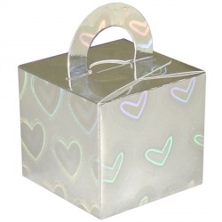 Silver Holo Hearts Bouquet Box 10ct