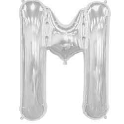 Silver Letter M Shape 16" Pkt