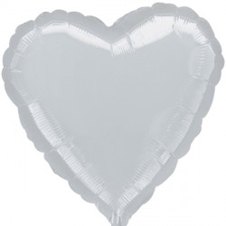 Silver Metallic Heart Standard S15 Flat A