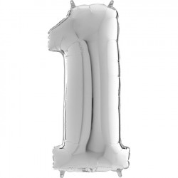 Silver Number 1 Shape 26" Pkt