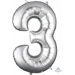 Silver Number 3 Shape P50 Pkt (20" X 34")