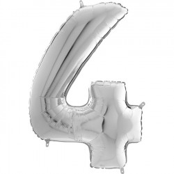 Silver Number 4 Shape 26" Pkt
