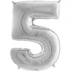 Silver Number 5 Shape 26" Pkt