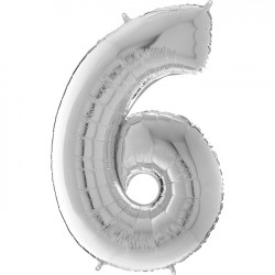 Silver Number 6 Shape 26" Pkt