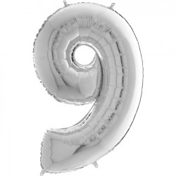 Silver Number 9 Shape 26" Pkt