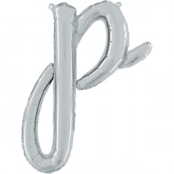 Silver Script Letter P Shape 24" Pkt