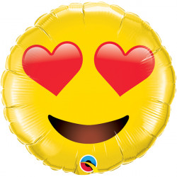 Smiley Face With Heart Eyes 31" Shape Group B Pkt Yte