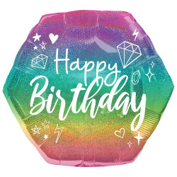 Sparkle Diamond Birthday Shape P40 Pkt (23" X 22")
