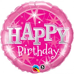 Sparkle Pink Birthday 18" Pkt If