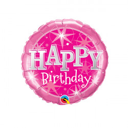 Sparkle Pink Birthday 9" Flat Hi