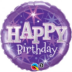 Sparkle Purple Birthday 18" Pkt If