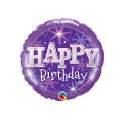 Sparkle Purple Birthday 9" Flat Hi