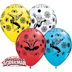 Spider-man Ultimate 11" White, Yellow, Red & Robin's Egg Blue (25ct) Lbc